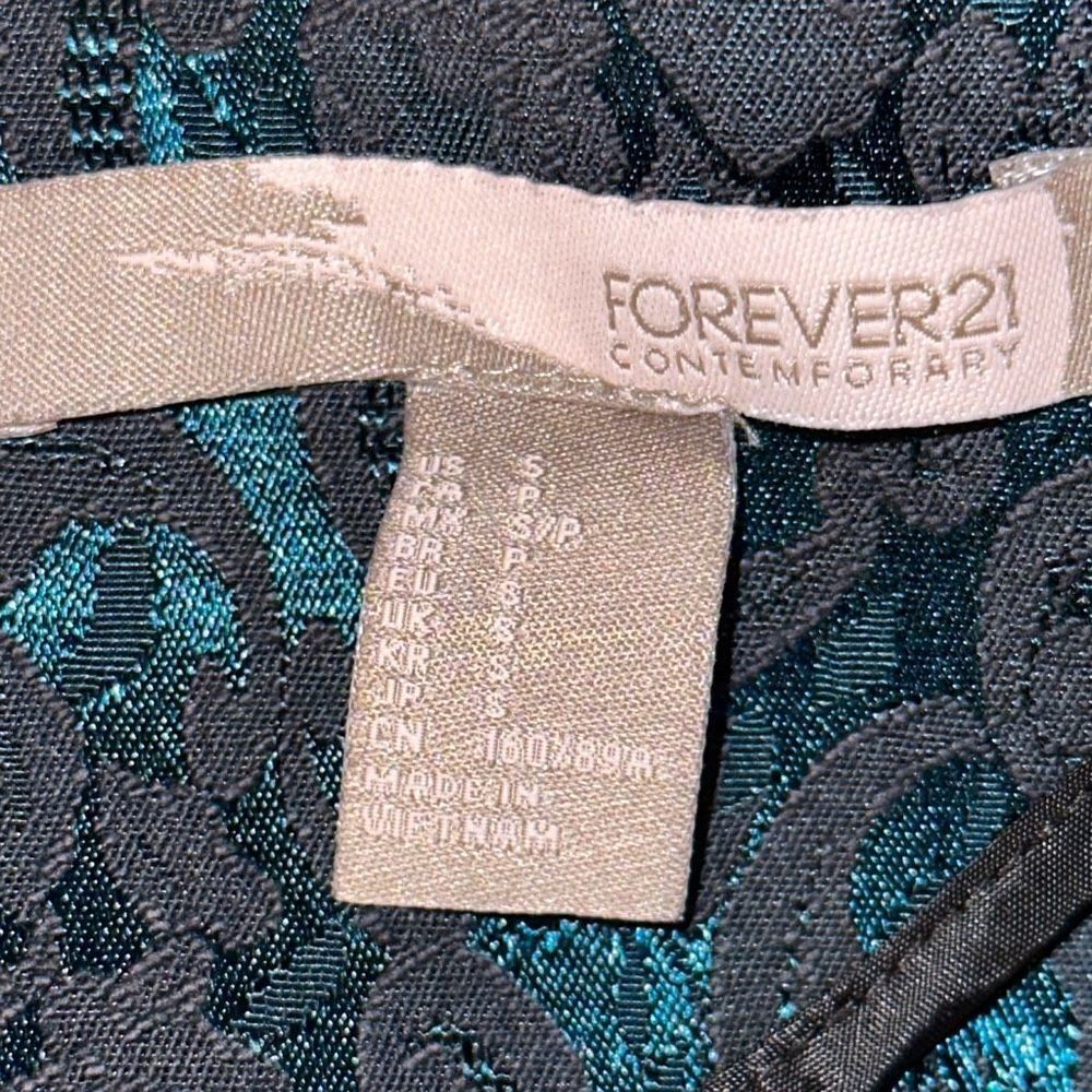 Forever 21 Above Knee Dress Size 5 Black and Teal - Picture 4 of 9